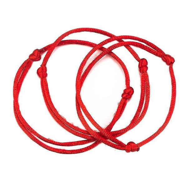 10 stk. Simpelt rødt snorarmbånd