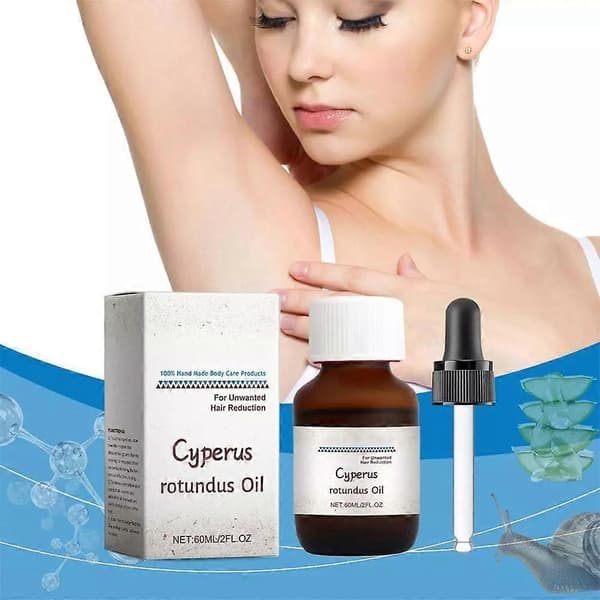 60ml Cyperus Rotundus Olje for Hårfjerning, Reduserer Kroppshårvekst HOT 3PCS