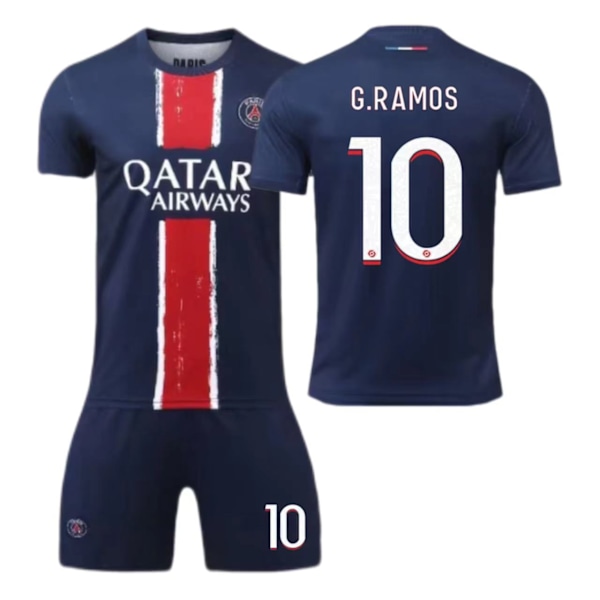 24-25 Paris Hemmatröja Nr 7 Mbappe 9 Ramos Barn Vuxen Kostym Fotboll Uniform NO.10 16