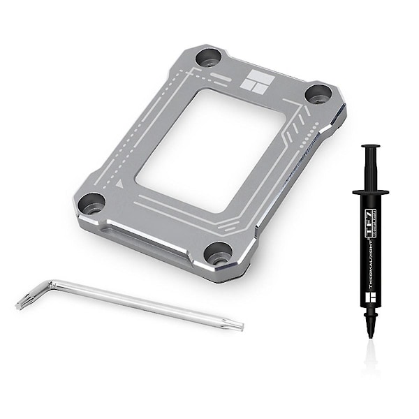 Lga1700-bcf 12. CPU Bøjningskorrektionsramme CPU Fast Bagplade Cnc Aluminium Anti-bøjning Med Tf7 Termisk Pasta (grå)