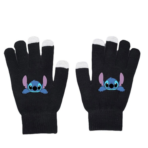 Lilo & Stitch Helfingerhandskar Pekskärmshandskar Varm vinter Tecknad filmtryck Stickad handske Vantar Barnpresenter style 2