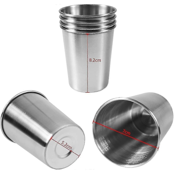 6-pack 230 ml rostfria, splittringsfria pintglas i metall
