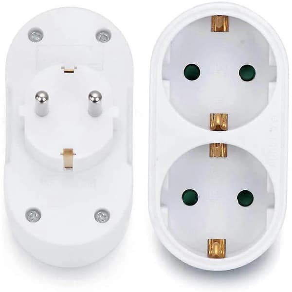 2-veis dobbel stikkontakt multippel stikkontakt multi-plugg adapter horisontal