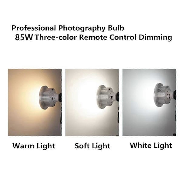 85W LED -valokuvausvalaisin E27-kannalla, himmennettävä päivänvalolamppu kaukosäätimellä, Pho Edition 2
