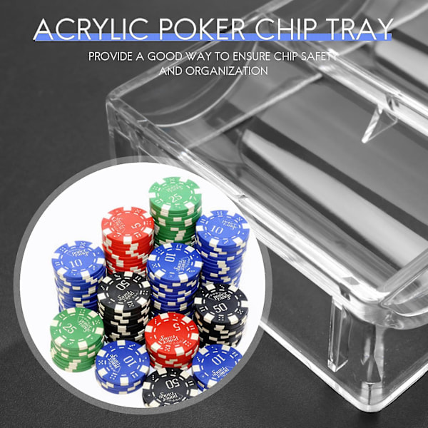 10 kpl Ammattimainen Akryylipokeri 100 Sirun Tarjottimet (ilman kantta)