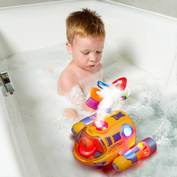 Fjärrstyrd Båt Poolleksaker för Barn 6+, 2.4ghz Snabb Mini RC Båt med Spray Gasbåt och LED-lampor Vattenleksak för Pool & Sjöar