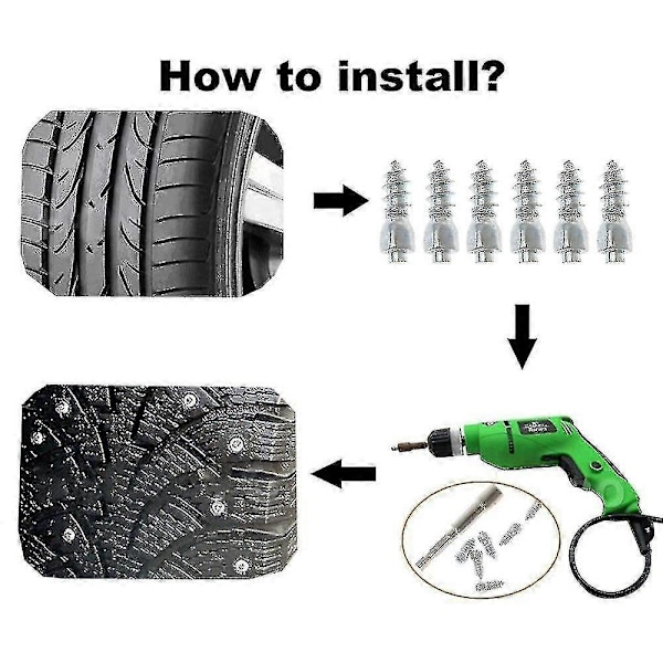 100 stk 12 mm Dekkpigger Karbidskruer Snøpigger Anti-Is For Bil/SUV/ATV/UTV Dekkpigger-ZZY