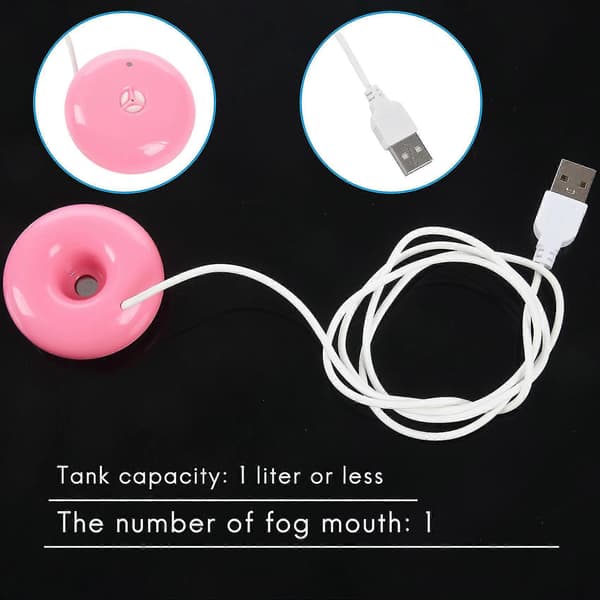 Pink donut luftfugter usb kontor skrivebord mini luftfugter bærbar luftrenser Pink