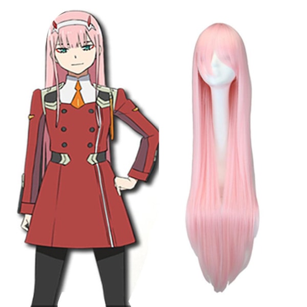 Darling In The Franxx 02 Cosplay Party Peruukit Pitkät Suorat Vaaleanpunaiset Peruukit Anime-asun rekvisiitta naisille