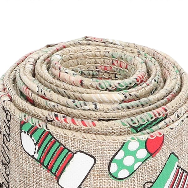 Julband 5,4 meter Sött Julmönster DIY-band för Julfest Presentförpackning Rosett Hantverk A