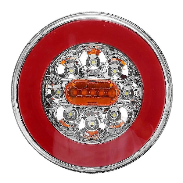 Rund LED 4 I 1 Lastebil Baklys 12-24v Dynamisk Bak Blinklys Ryggelys Bakbrems Stopplys For (haoyi