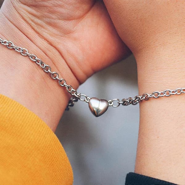 Pararmbånd Kærlighed til nøglelås charme smykker rustfrit stål kædehalskæde