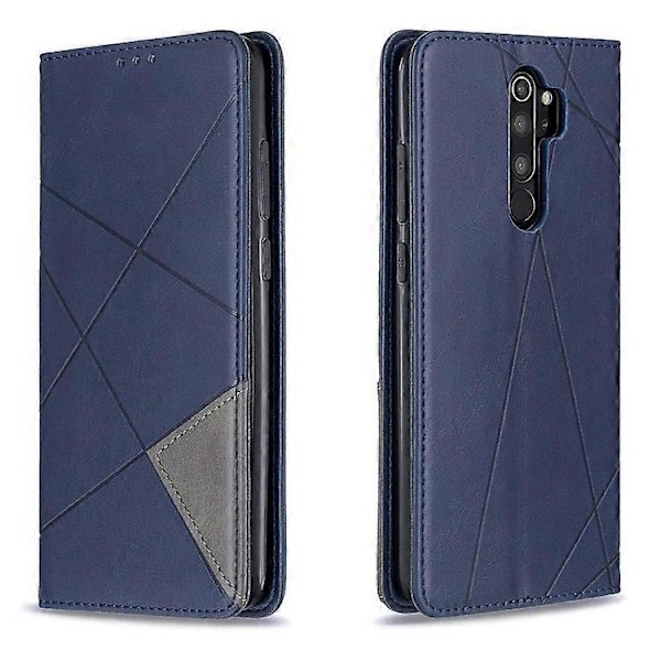 Geometriskt Mönster Ställ Läder Korthållare Fodral Kompatibelt För Xiaomi Redmi Note 8 Pro Blue