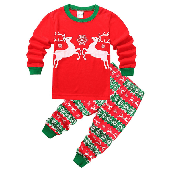 Jul barns pojkar och tjejer set jultopp + set hemkläder style 6 7-8 Years