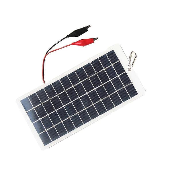 5W 12V Polysilisium Solcellepanel Utendørs Bærbar Vanntett Lade Panel Med Klemmer Kan Lade 9-1