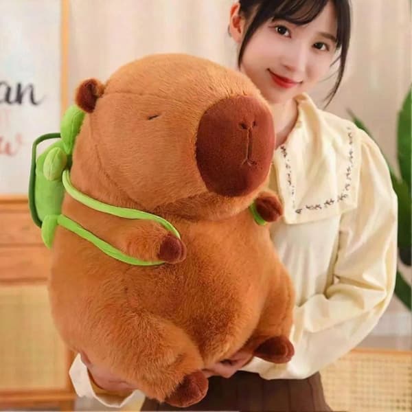 Kapybara-pehmolelu kilpikonnarepulla - Pehmeä anime-kapybara-pehmonukke syntymäpäivälahjaksi 33 cm