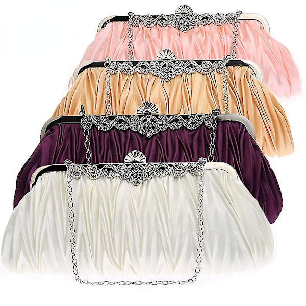 Naisten Naisten Naisten käsilaukku Yksinkertainen päivällinen laukku Clutch Bag laskostettu käsilaukku Pink