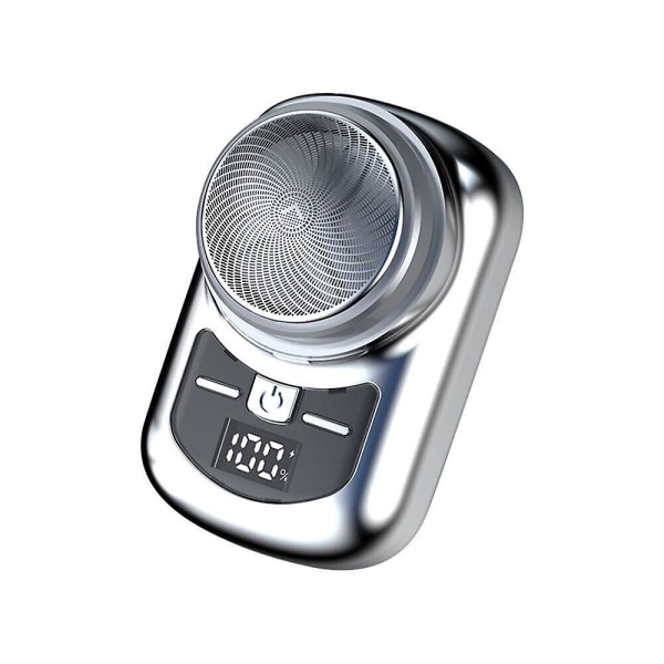 Miesten mini sähköparranajokone taskukokoinen kannettava auton partaveitsi USB ladattava kasvojen parranajokone lahjat Silver