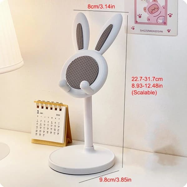 Sød Kanin Telefonholder, Skrivebordsstander, Tabletstander, Telefonholder, 2024 - Australsk Version. Sort.