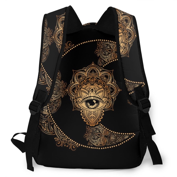 Kvinders skuldertasker Girly Boho Style Golden Moon Rygsæk colour2