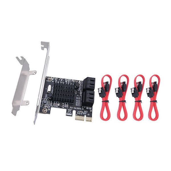 4 porter PCI-E til SATA3.0 kontroller ekspansjonskort for BTC Miner Mining