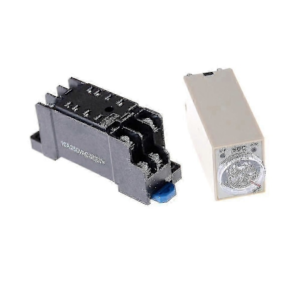 DC 24V H3Y-2 Strøm Til Tidsrelæ Forsinkelsestimer 0-60 Sekunder DPDT & Base Socket-DF