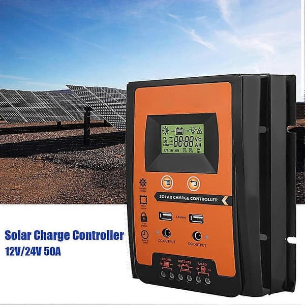 30A 12/24V LCD-skjerm Dobbel USB Lys Solcellepanel Ladekontroller Regulator Mengxi