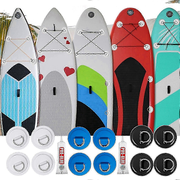 4 stk. D-ring Patch til Oppustelig Båd Kajak Sup Cirkulær D-ring Pad Rustfrit Stål D-ring Spænde Pvc Patch Paddleboard Kano Rafting Tilbehør b Db E