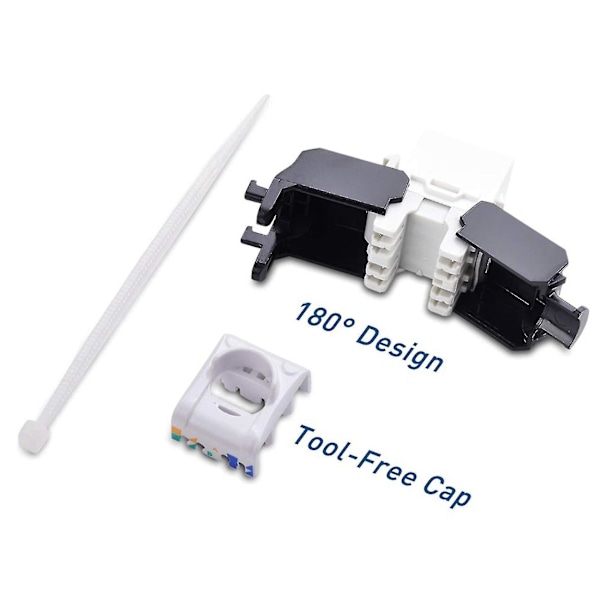 10-pack Cat6a Rj45 - Cat6 Kompatibel - 180 Graders Verktygslös - Ethernet Vägg - Cat6a Nätverkskoppling