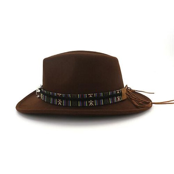 Cowboyhatt Stetson Style Fedora Sun Sommar Western Ridning Bred Brätte Cap Brown