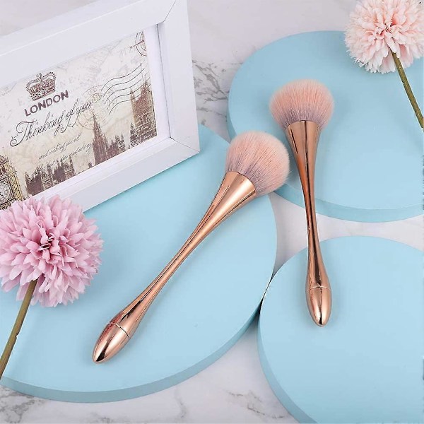 2 kpl Suuri Mineraalipuuteri Sivellin, Bronzer Kabuki Meikkisivellin, Pehmeä ja Muhkea Meikkipohjasivellin
