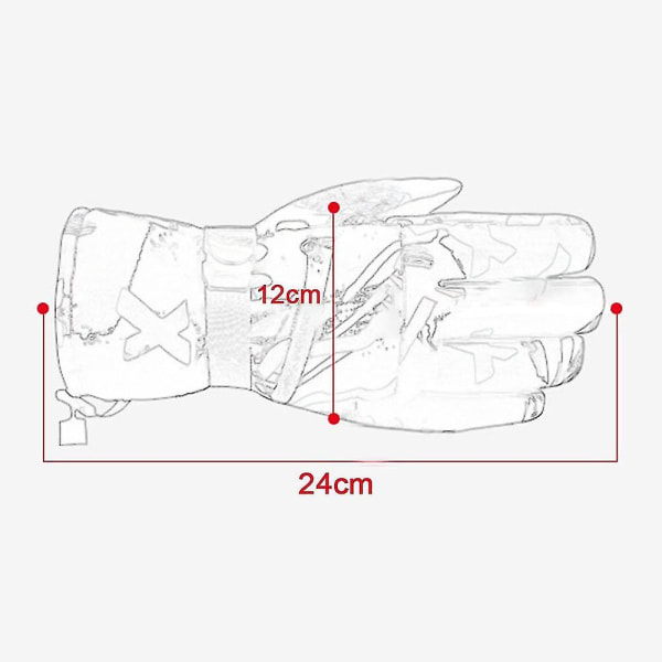 Skidläderhandskar för män vinterpekskärm plus sammetstjocka körmotorcykelhandskar Black Shape1