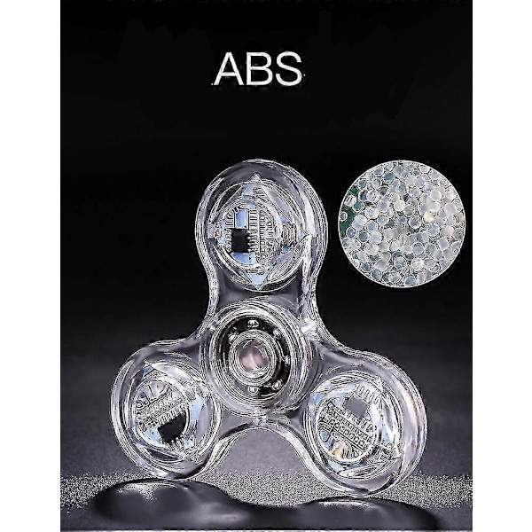 Kristall Luminous LED-ljus Fidget Spinner Hand Top Spinners Glow in Dark EDC Stress Relief Toys Gyroskop