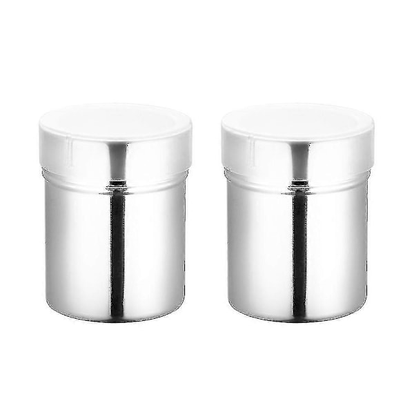 2 stk. Chokolade Shaker Duster Dredgers Sprinkler Icing Sukker Kakao Mel Kaffe Mesh Sifter A yu i rustfrit stål