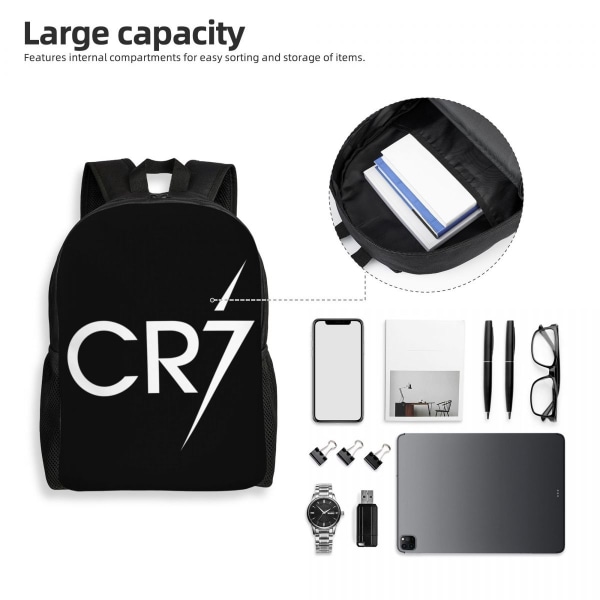 CR7 Fodbold Laptop Rygsæk Kvinder Mænd Casual Bogtaske til College Studerende Ronaldos Fodboldtasker style 5