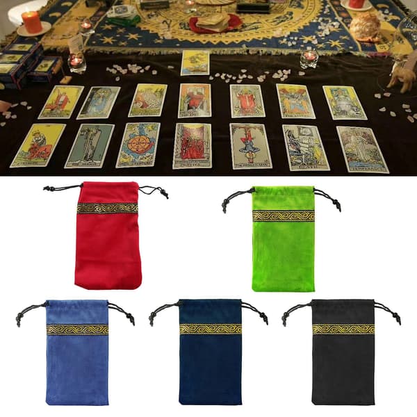 Rektangulær Pendul Spådomsdug Tarotkort Pad Runer Alter Fløjlspose