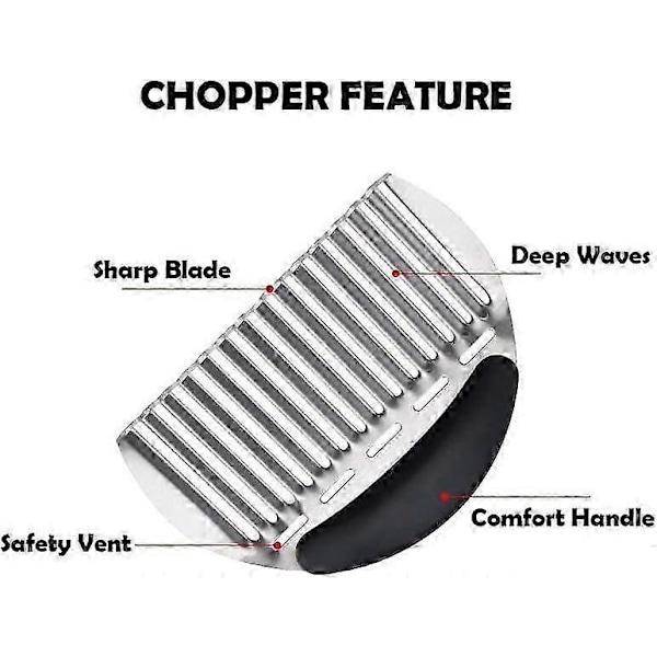 Kraftig Crinkle Cutter i Rustfrit Stål Bølgeformet Hakker Fransk Fry Slicer til Kartofler Gulerodschips og Frugter, Grøntsager, Kartofler, Løg
