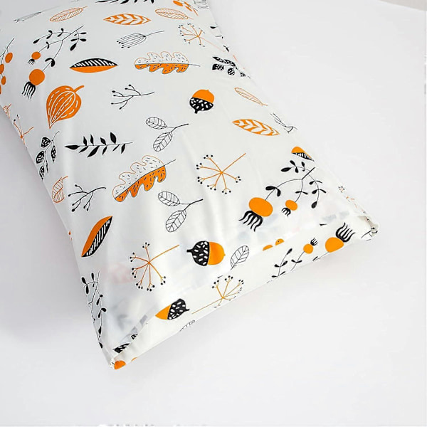 Vita örngott set om 2 Queen Size 100% Bomull Orange Örngott Dekorativa Blommiga Örngott Kuvertstängning Botanisk Örngottsfodral Pla