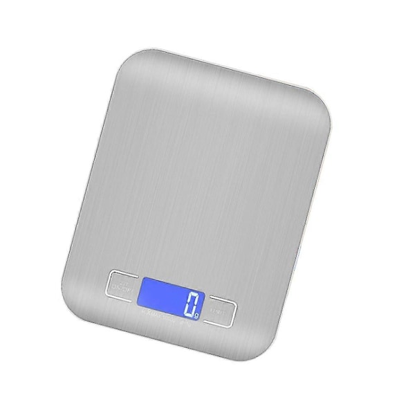 Precisionsköksskala Anti-Fingeravtrycksteknik för Bakning Matlagning 18x14x1.55cm Silver 5kg/1g 1-pack