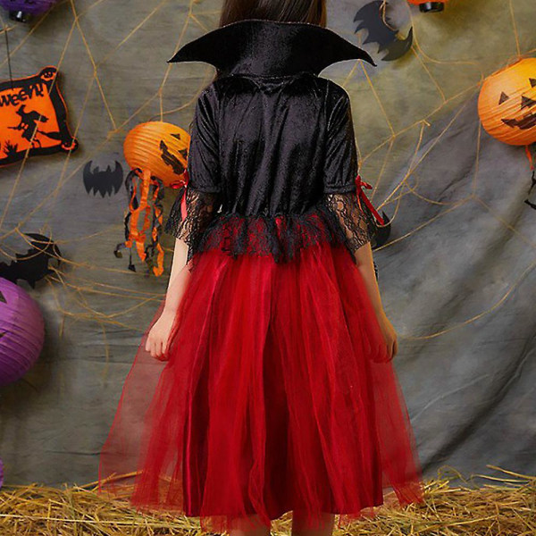 Halloween fest barn pojkar flickor vampyr cosplay kostymer Girls 4-5Years