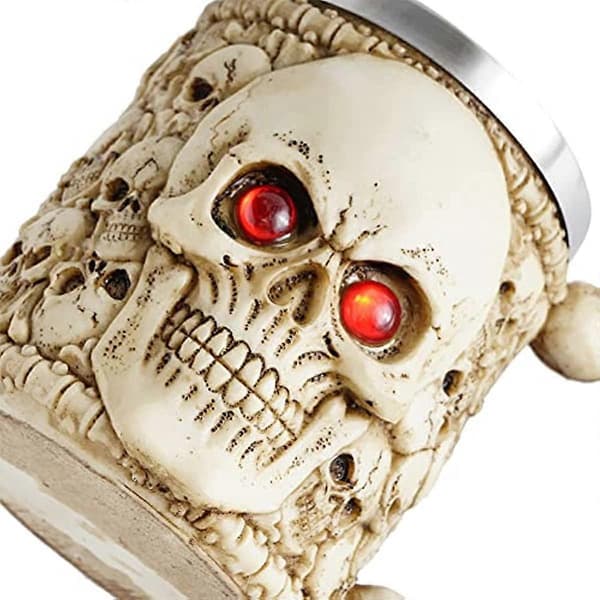 Hawgeylea Viking Skull Mugs 450 ml rostfritt stål innerkopp Ölsejdel Kopp 3D Skull Mugg Kopp Vikingpresenter för män Kaffe Te Vatten Drickskopp för