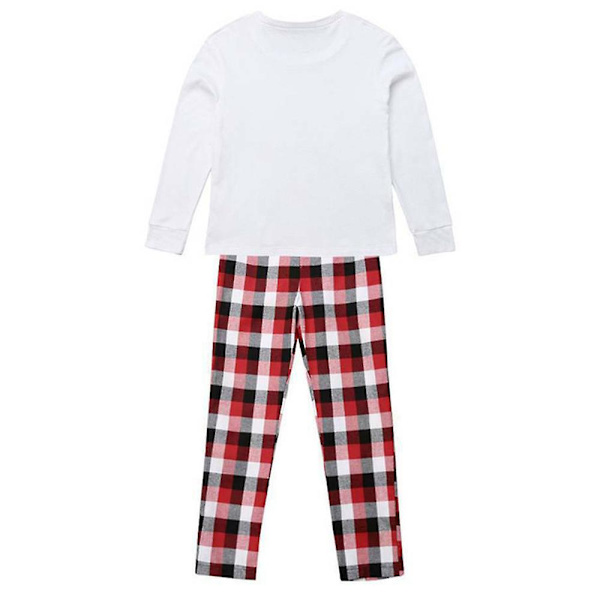 Jouluperheeseen sopiva set, print pitkähihaiset topit, ruudulliset housut, pyjamat, kotivaatteet Kid 7-8 Years