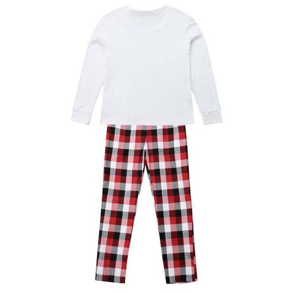 Julfamiljsmatchande set, långärmade toppar med print , rutiga byxor, pyjamas, hemkläder Kid 2-3 Years