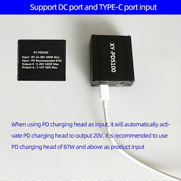 Type-C 100W Step Down Mobiltelefon Hurtigoplader Modul til SCP FCP PD Qualcomm