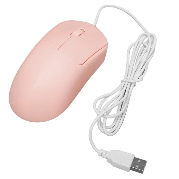 Kablet mus optisk 1200DPI USB-port ergonomisk design Plug and Play computermus til bærbare computere stationær pc pink