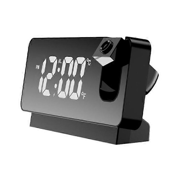 S282 Multifunktionell Kreativ LED-Skärm Väckarklocka Elektronisk Digital Tid Temperatur Kalender Projektionsväckarklocka (Standard Black