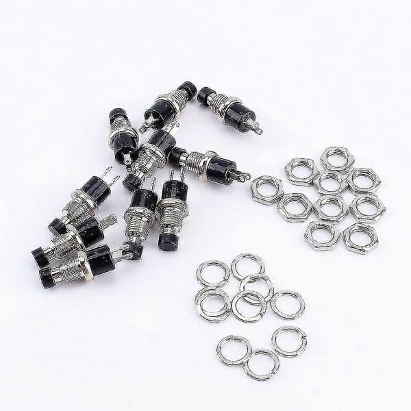 10 stk. Mini Toggle Switch Bil Tænd/Sluk Sort Switch Momentary Button