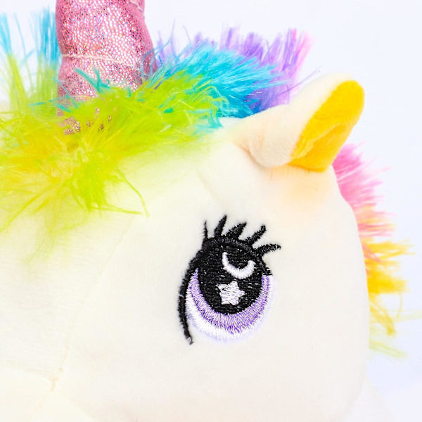 Plush Enhörning Handdocka Fylld Djurleksak Öppen Rörlig Mun Kreativ Rollspel Berättande Plushies Presenter till Barn Småbarn Födelsedag Jul