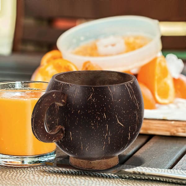 Kokosnøttskall Kopp Hawaiian Party Kaffekrus med Håndtak Drikke Tekopp