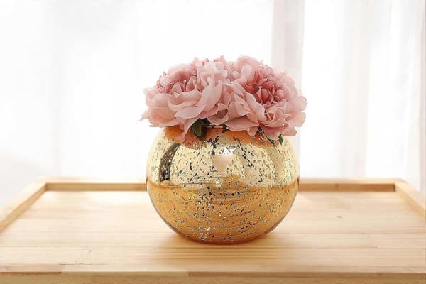 Nirvana Lynnsdecor Set med 3 Bling Vas Rund Guldvas Silvervas Roséguldvas Bordsvas Festvas Bröllopsvas Dekoration